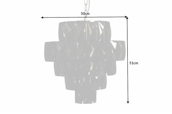 Hängelampe Glas Grau Ø50 cm 6-flammig E14 stylisch