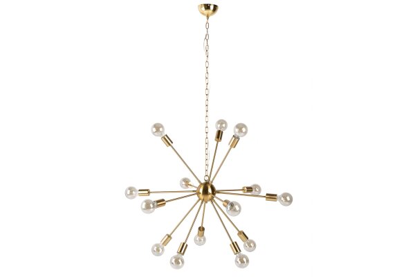 XXL Suspension en métal L:87 cm E27 14-flamme en or