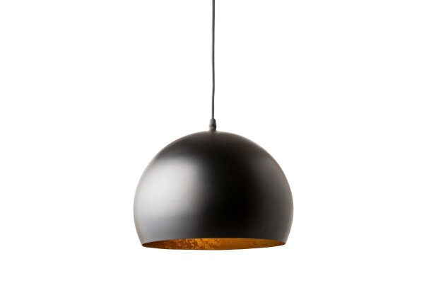 Suspension ronde Noir Or Métal Ø30 cm Rétro