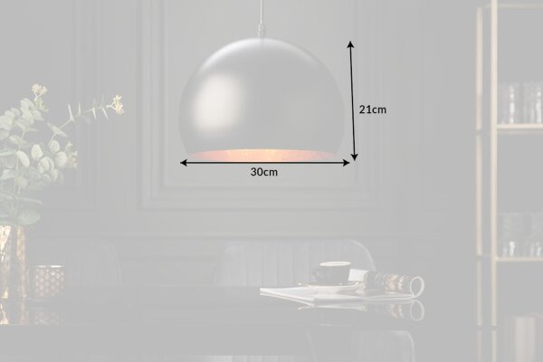 Suspension ronde Noir Or Métal Ø30 cm Rétro