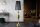 Lampadaire métal nylon or noir E27 160 cm élégant