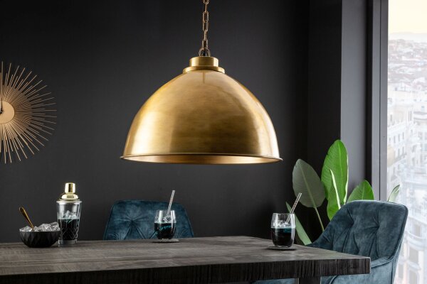 Lampe à suspendre ronde industrielle en métal Ø43 cm E27 en or