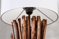 Lampe de table Blanc Bois Tissu E27 H:58 cm confortable