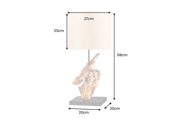 Moderne Tischleuchte blendarm Stoff Holz E27 58 cm groß