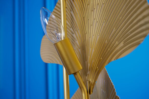 Stehleuchte 3-flammig Metall Gold indirekt E14 160 cm