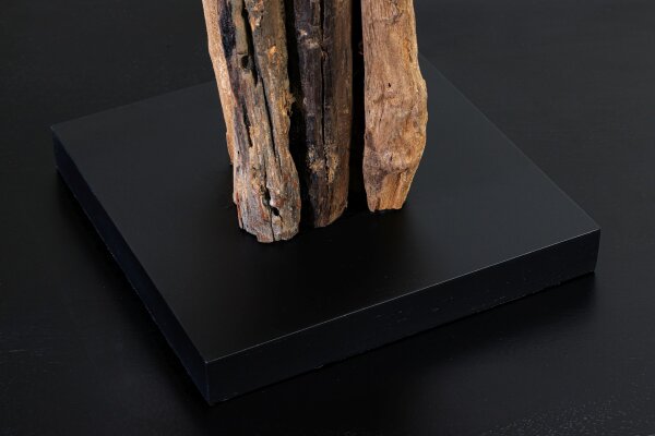 Tischleuchte Holz Stoff Weiß 58 cm groß E27 blendarm