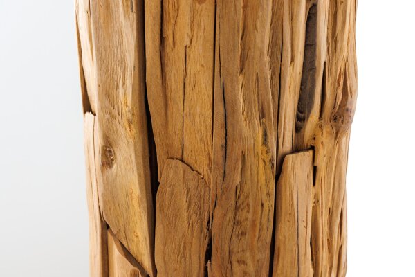 Stehlampe Holz Stoff Natur 138 cm E27 mit Fußschalter