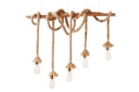 Natürliche Pendelleuchte Natur 5-flammig L:90 cm E27
