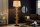 Stehleuchte Beige Stoffschirm Holz 175 cm Handarbeit