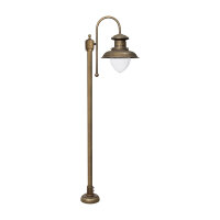 Wegeleuchte in Bronze Antik matt IP44 E27 150 cm Messing
