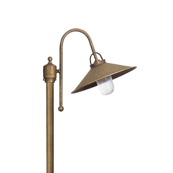 Maritime Wegeleuchte Messing Glas IP44 210 cm hoch E27