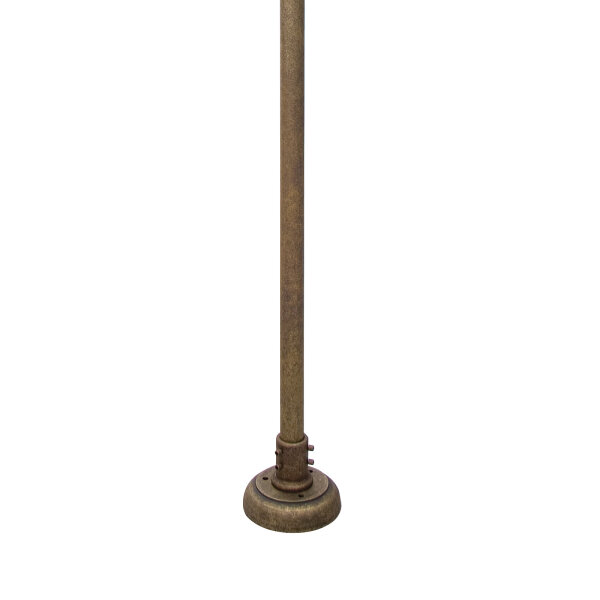 Maritime Wegeleuchte Messing Glas IP44 210 cm hoch E27