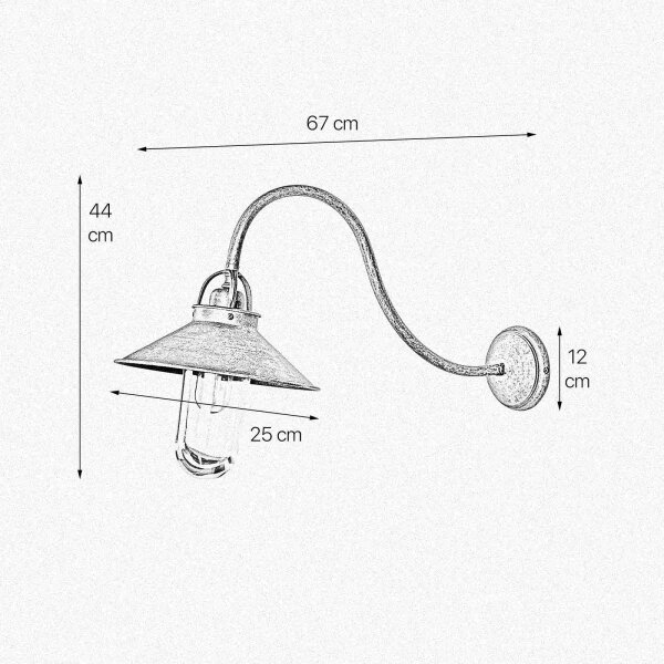 Lampe dextérieur murale IP44 E27 en bronze antique mat laiton véritable