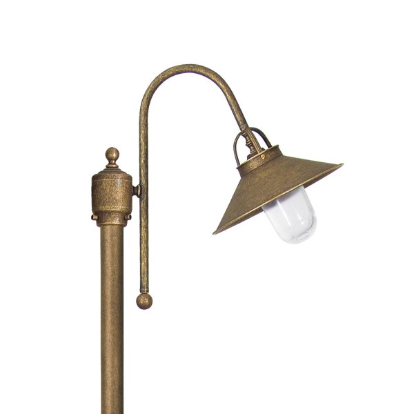 Lampadaire extérieur IP44 E27 148 cm laiton verre Maritim