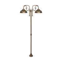 Lampe de chemin rustique IP44 2 flammes E27 210 cm laiton