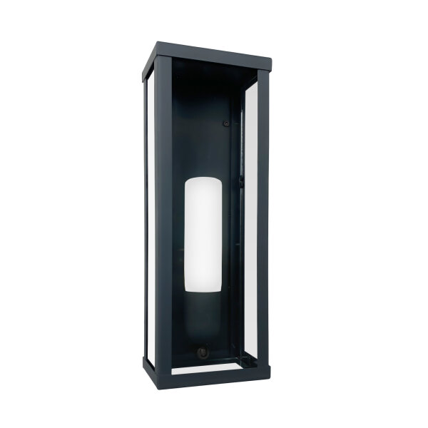 Außenleuchte Wand in Bronze matt IP43 E27 Eisen Glas