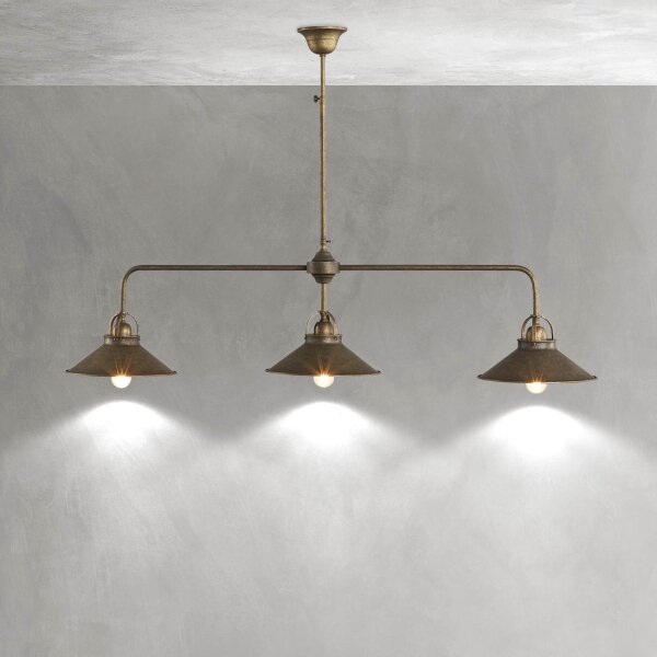 Plafonnier réglable en laiton L : 115 cm en bronze antique