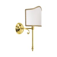 Applique E14 laiton poli tissu blanc Classique