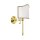 Wandlampe E14 Messing poliert Stoff Weiß Klassisch