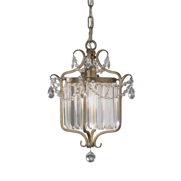 Hängelampe CANDELA 7 Antik Silber Spiegel Lampe