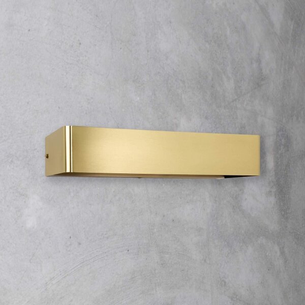 Up Down Wandlampe Messing B: 32 cm in Bronze hell 2x E14