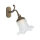 Wandlampe verstellbar E14 in Bronze Antik Weiß Messing Glas