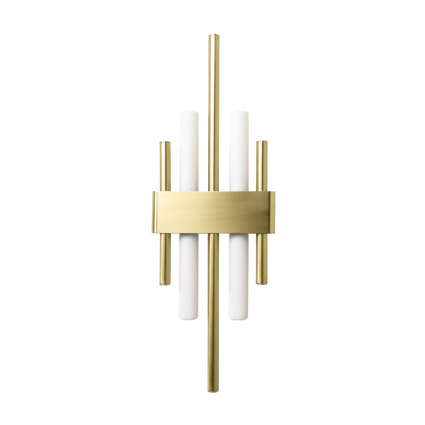 Wandleuchte Messing Art Déco für 2x S14d H: 50,5 cm