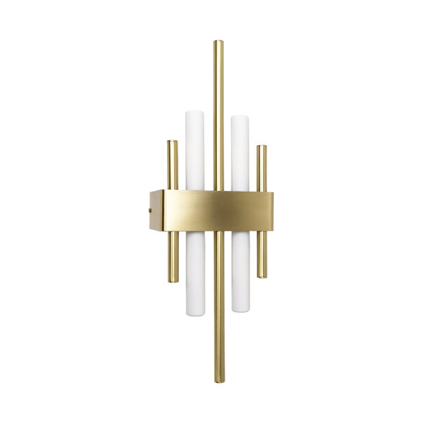 Wandleuchte Messing Art Déco für 2x S14d H: 50,5 cm
