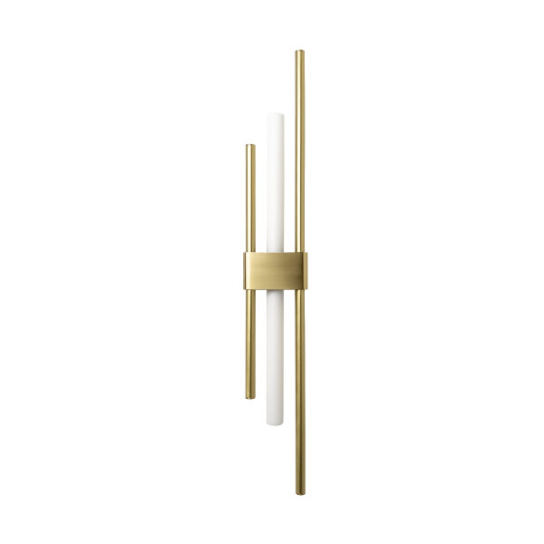 Wandlampe Messing massiv 70,5 cm hoch für S14d Art Déco