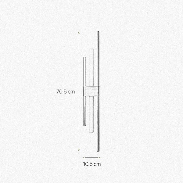 Wandlampe Messing massiv 70,5 cm hoch für S14d Art Déco