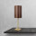 Tischleuchte in Bronze hell Braun E27 48,5 cm Messing Stoff