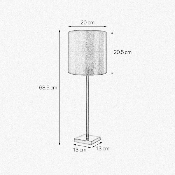 Tischlampe E27 68,5 cm Messing Stoff in Bronze hell Braun