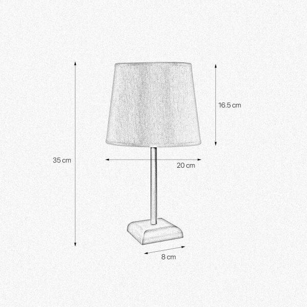 Lampe de chevet E27 laiton tissu 35 cm en bronze mat beige