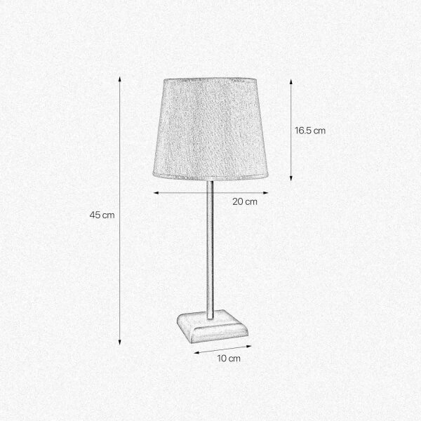 Tischlampe in Bronze matt Beige E27 45 cm Messing Stoff