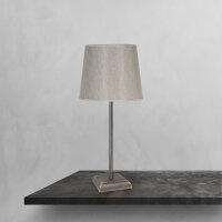 Tischlampe in Bronze matt Beige E27 45 cm Messing Stoff