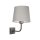 Wandleuchte E27 in Bronze matt Beige Stoff Echt-Messing
