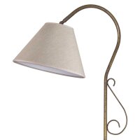 Stehlampe groß 190 cm E27 schwenkbar Messing Stoff...
