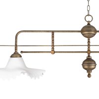 Suspension à 2 flammes en bronze antique blanc E27...