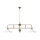 Suspension à 2 flammes en bronze antique blanc E27 laiton verre
