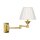 Wandlampe Messing poliert Stoff Weiß E14 Gelenkarm