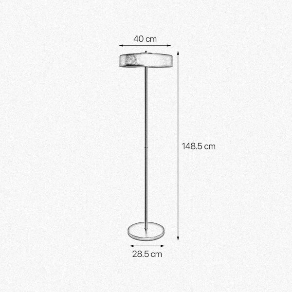 Lampadaire petit 148,5 cm laiton fer en noir or