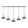 Suspension grande L : 150 cm laiton fer en noir or E27