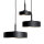 Suspension 3 flammes E27 en noir mat or rétro