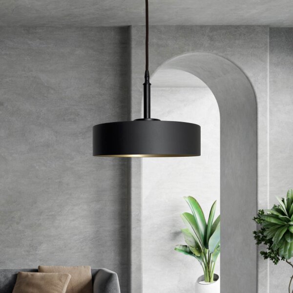 Suspension noir or E27 Ø 30 cm laiton fer