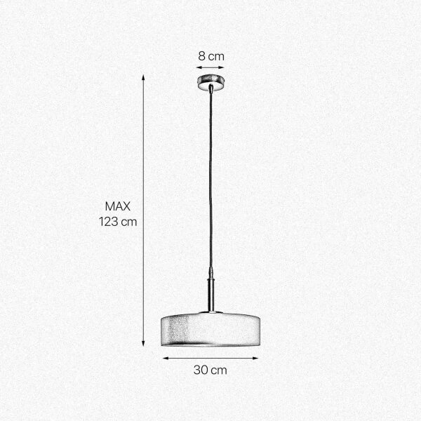 Suspension noir or E27 Ø 30 cm laiton fer