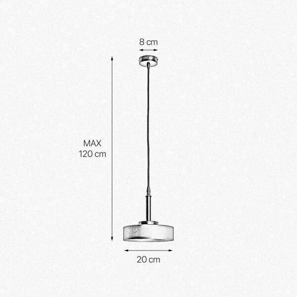 Suspension ronde noir mat or E27 D : 20 cm