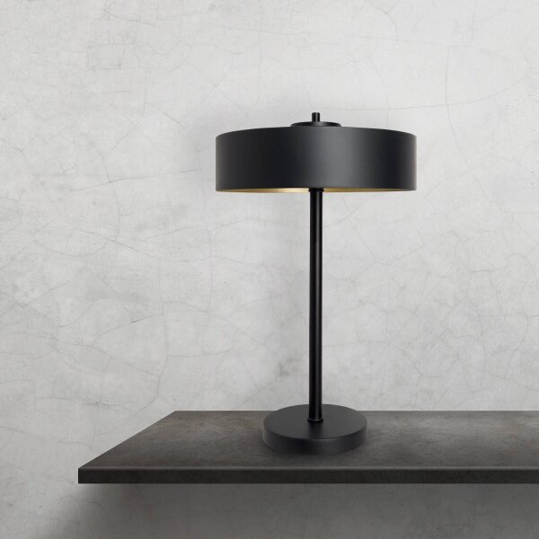 Lampe de table noir or H : 49 cm laiton fer E27