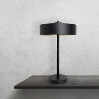 Tischlampe Schwarz Gold H: 49 cm Messing Eisen E27