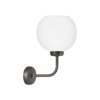 Wandlampe Messing Glas H: 32 cm in Bronze Wei&szlig; E27...