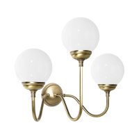 Wandlampe 3-flammig E14 Glas Echt-Messing B: 39 cm
